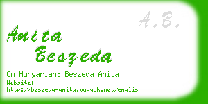 anita beszeda business card